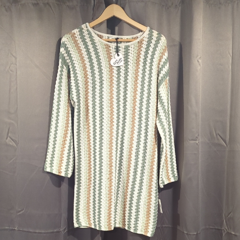 Love Knits Striped Knit Dress Size M